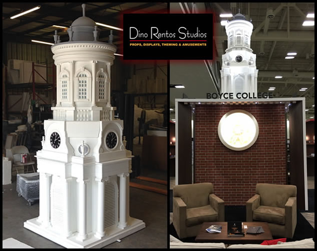 Large Custom Foam Clock Tower for Custom Tradeshow Display