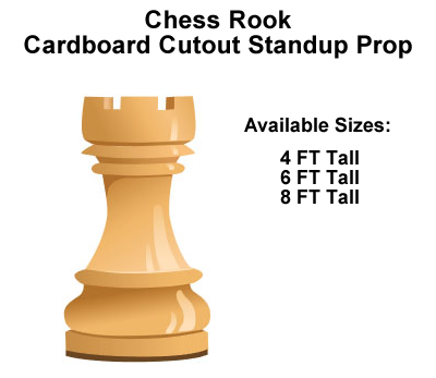 Chess Rook Wood Cardboard Cutout Standup Prop