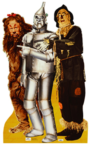 Lion, Tin Man, and Scarecrow - The Wizard of Oz Cardboard Cutout Standup Prop
